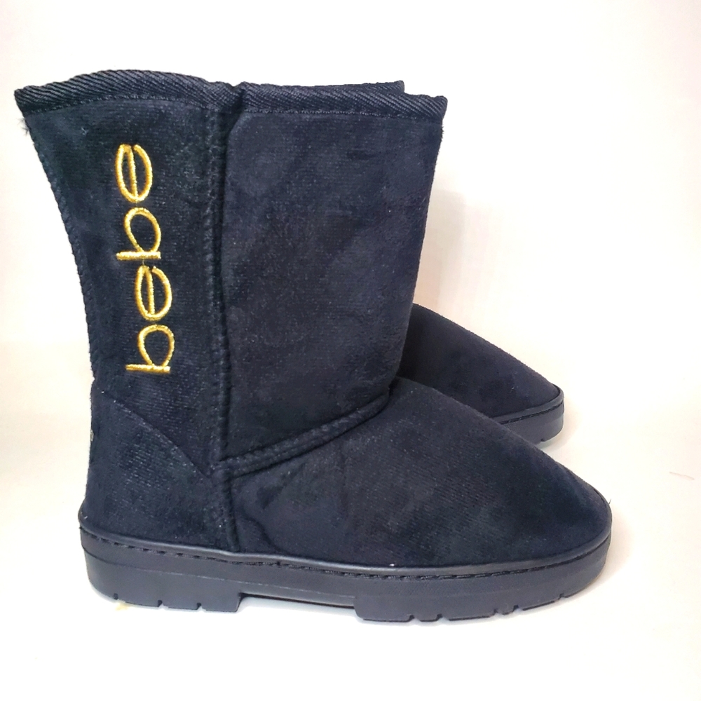 Bebe Girls Faux Fur Boots Black NWT